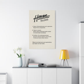 Road House Rules Canvas