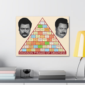 Parks & Rec Swanson Pyramid Of Greatness Canvas