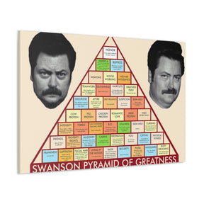 Parks & Rec Swanson Pyramid Of Greatness Canvas