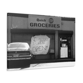 Clerks I Assure You We're Open Canvas