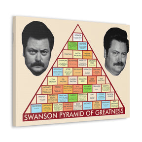 Parks & Rec Swanson Pyramid Of Greatness Canvas