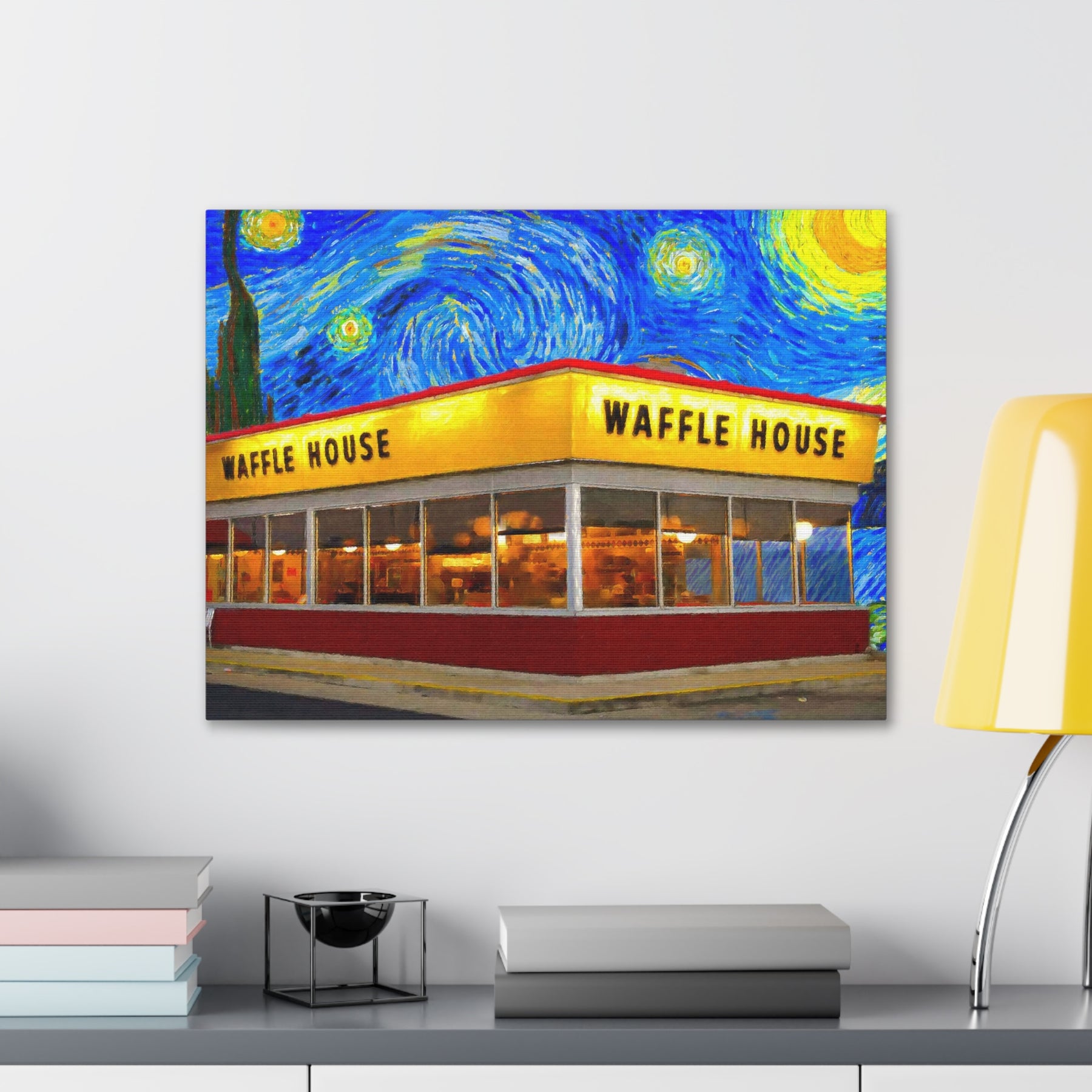 Waffle House Starry Night Canvas