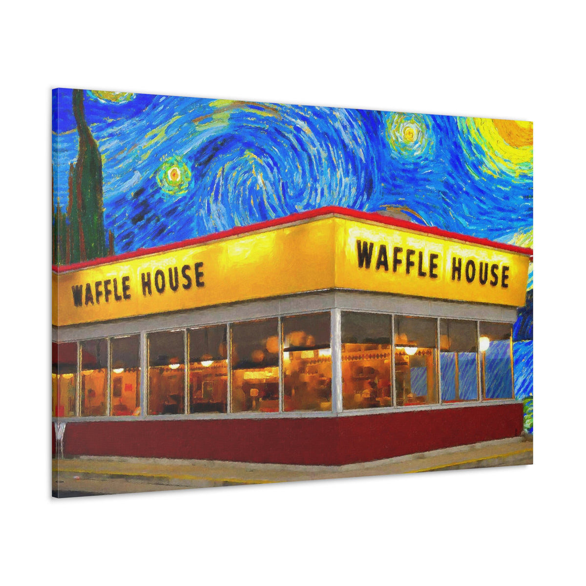 Waffle House Starry Night Canvas