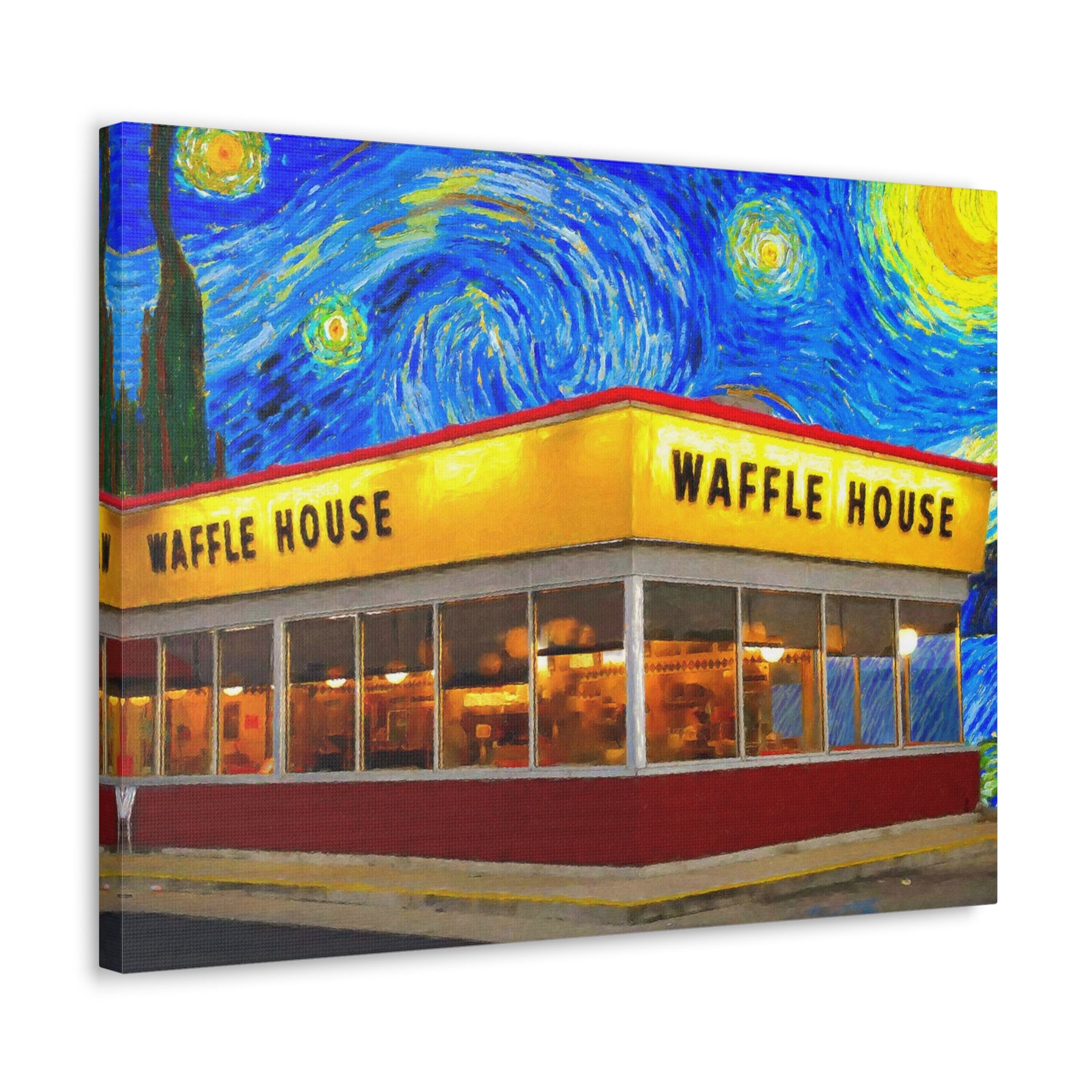 Waffle House Starry Night Canvas