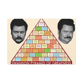 Parks & Rec Swanson Pyramid Of Greatness Canvas