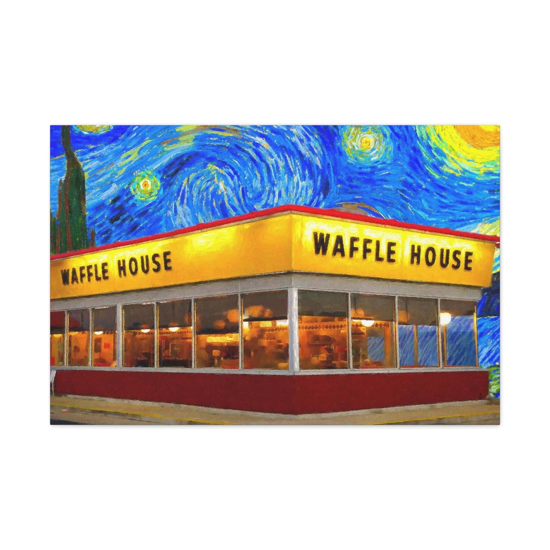 Waffle House Starry Night Canvas