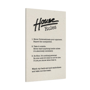 Road House Rules Canvas