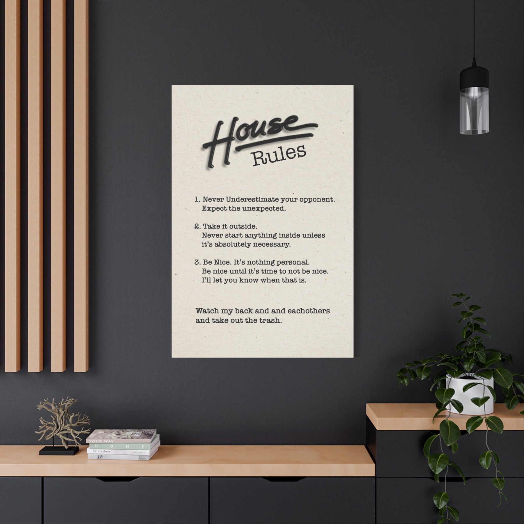 Road House Rules Canvas