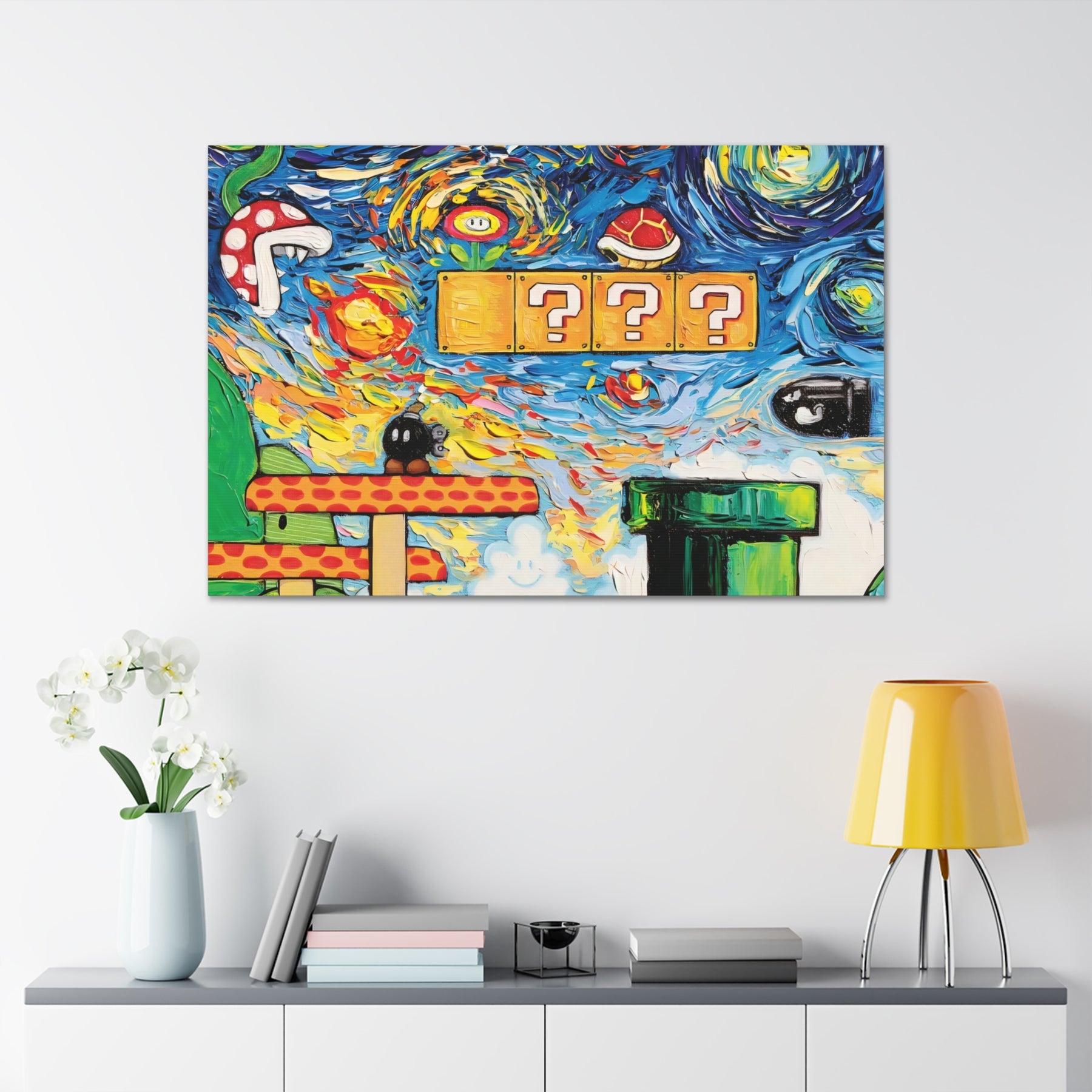 Mario Starry Night Canvas