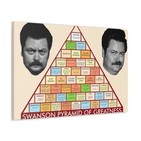 Parks & Rec Swanson Pyramid Of Greatness Canvas